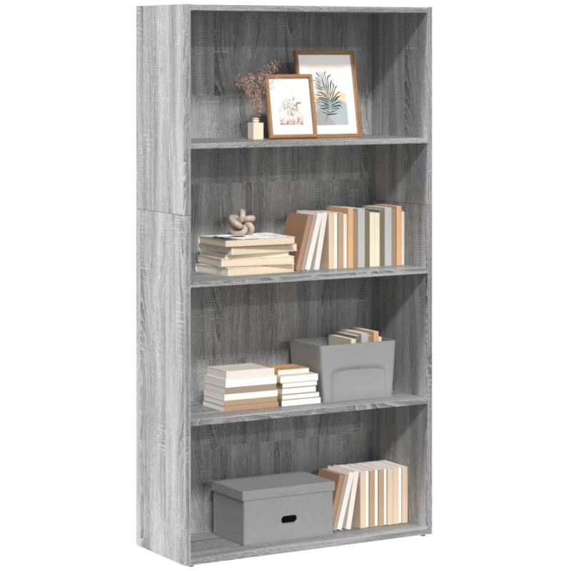 Libreria Grigio Sonoma 80x30x152 cm in Legno Multistrato