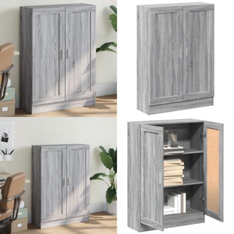 Libreria Grigio Sonoma 82,5x30,5x115 cm in Legno Multistrato - Libreria grigio sonoma - Libreria con ante