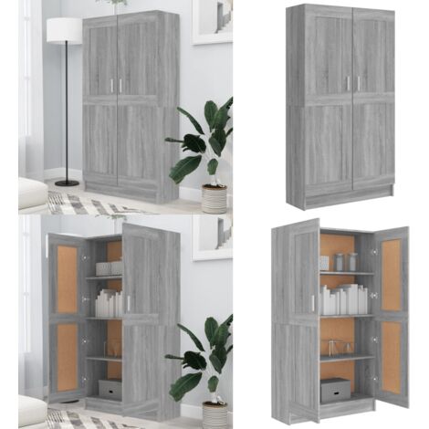 Libreria Grigio Sonoma 82,5x30,5x150 cm in Legno Multistrato - Armadio per libri - Libreria grigio sonoma