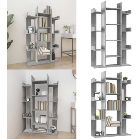 Libreria Grigio Sonoma 86x25,5x140 cm in Legno Multistrato - Libreria grigio sonoma - Libreria multistrato