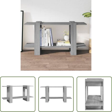 Libreria grigio sonoma -  Libreria Grigio Marrone 100x30x51 cm in Legno Multistrato