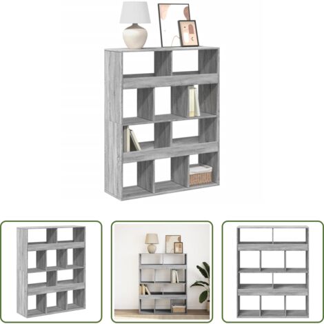 Libreria grigio sonoma -  Libreria Grigio Sonoma 100x33x125,5 cm in Legno Multistrato