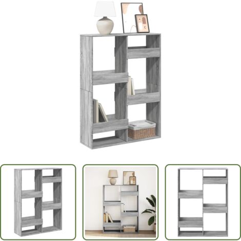 Libreria grigio sonoma -  Libreria Grigio Sonoma 100x33x135 cm in Legno Multistrato