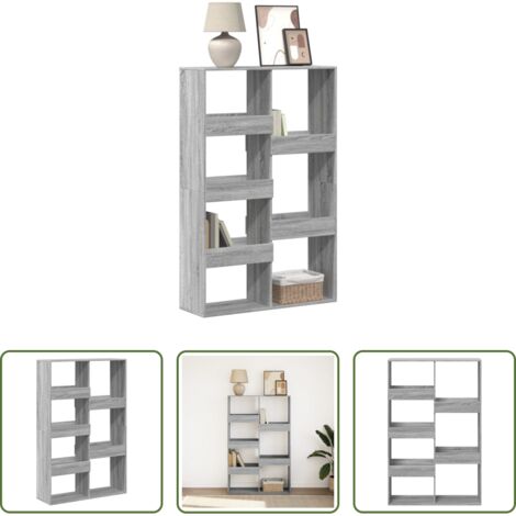Libreria grigio sonoma -  Libreria Grigio Sonoma 100x33x155,5 cm in Legno Multistrato