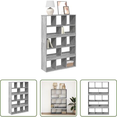 Libreria grigio sonoma -  Libreria Grigio Sonoma 100x33x156,5 cm in Truciolato
