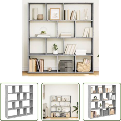 Libreria grigio sonoma -  Libreria Grigio Sonoma 132x29x141,5 cm in Legno Multistrato