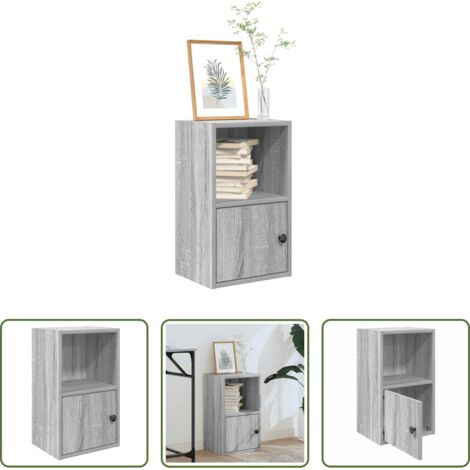 Libreria grigio sonoma -  Libreria Grigio Sonoma 31x24x52 cm in Legno Multistrato
