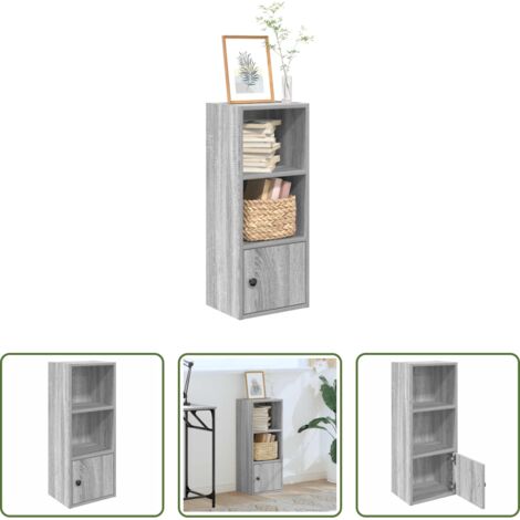 Libreria grigio sonoma -  Libreria Grigio Sonoma 31x24x77 cm in Legno Multistrato