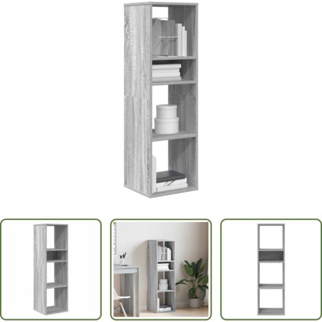Libreria grigio sonoma -  Libreria Grigio Sonoma 34x31x112 cm in Legno Multistrato