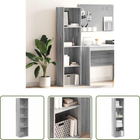 Libreria grigio sonoma -  Libreria Grigio Sonoma 40x30x152 cm in Legno Multistrato