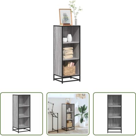Libreria grigio sonoma -  Libreria Grigio Sonoma 40x35x107,5 cm in Legno Multistrato