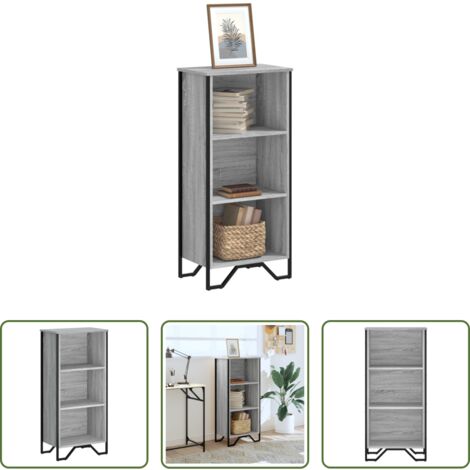 Libreria grigio sonoma -  Libreria Grigio Sonoma 50x31x106 cm in Legno Multistrato