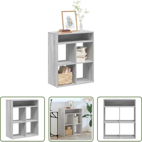 Libreria grigio sonoma -  Libreria Grigio Sonoma 66x31x80 cm in Legno Multistrato