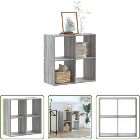 Libreria grigio sonoma -  Libreria Grigio Sonoma 68,5x32x68,5 cm in Legno Multistrato