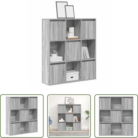 Libreria grigio sonoma -  Libreria Grigio Sonoma 89x24x101,5 cm in Legno Multistrato
