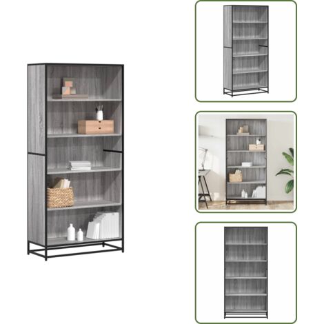 Libreria grigio sonoma - vidaXL Libreria Grigio Sonoma 80,5x35x170,5 cm in Truciolato - Libreria in metallo e legno