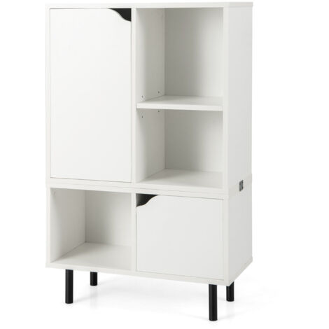 Libreria impilabile combinata a traliccio con ripiano e organizer a cubi regolabili 60 x 30 x 96,5 cm bianco 200007893