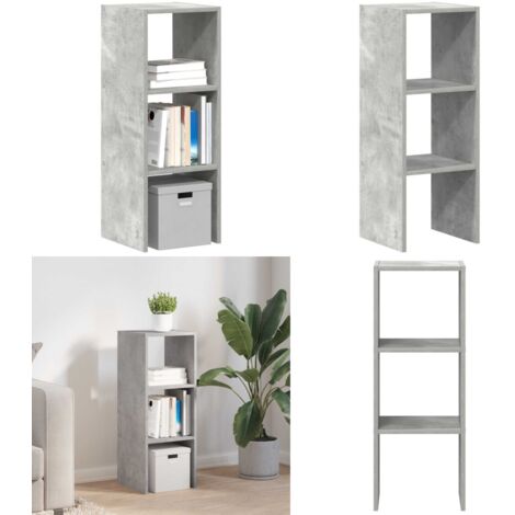 Libreria Impilabili Grigio Cemento 30x30x80cm Legno Multistrato - Archiviazione verticale - Armadio