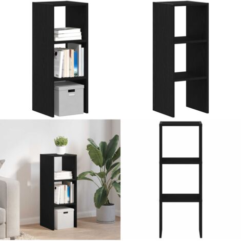 Libreria Impilabili Rovere Nero 30x30x80 cm Legno Multistrato - Archiviazione verticale - Libreria in truciolato