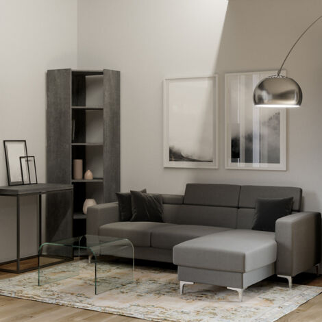 Libreria in legno ad angolo Noce 60x204h cm - KATO A