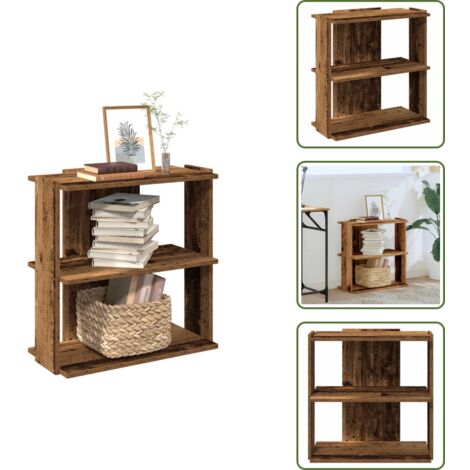 Libreria in legno antico - vidaXL Libreria a 3 Ripiani Legno Vecchio 60x30x60cm Legno Multistrato - Libreria per libri