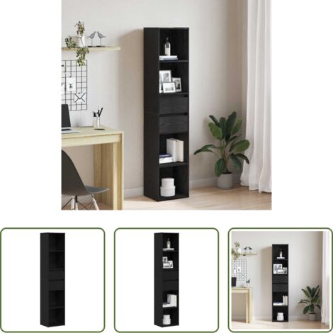 Libreria in legno -  Armadio per Libri Rovere Nero 36 x 30 x 171 cm