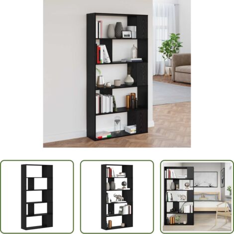 Libreria in legno -  Armadio per Libri Rovere Nero 80 x 24 x 159 cm