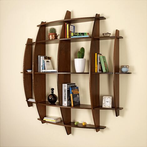 Libreria in Legno da Parete Mobile Scaffale Libri MADE IN ITALY MOD. LUNA