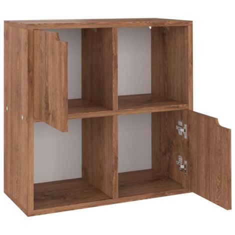 Libreria in legno design moderno con 4 scomparti e ante disponibili vari colori colore : Marrone