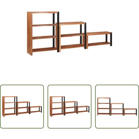 Libreria in legno -  Libreria 3 pcs Marrone 80 x 30 x 110 cm