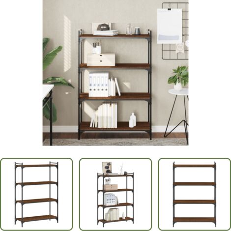 Libreria in legno -  Libreria 4 Ripiani Rovere Marrone 80x30x120cm Legno Multistrato