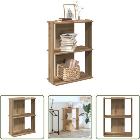 Libreria in legno -  Libreria a 3 Ripiani Rovere 60x30x80 cm Legno Multistrato