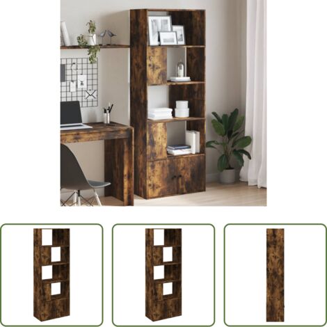 Libreria in legno -  Libreria Rovere Fumo 70x36x189 cm in Legno Multistrato