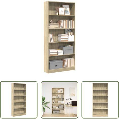 Libreria in legno -  Libreria Rovere Sonoma 80x24x176 cm Legno ingegnerizzato