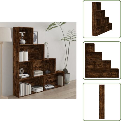 Libreria in legno multistrato - vidaXL Libreria Rovere Fumo 155x24x160 cm - Libreria con scomparti
