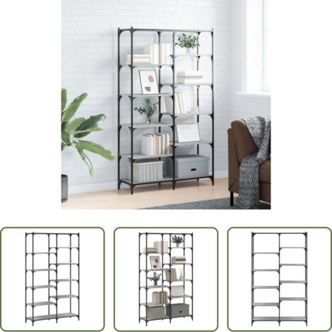 Libreria in metallo -  Libreria Grigio Sonoma 100x32x170 cm Legno Multistrato e Ferro