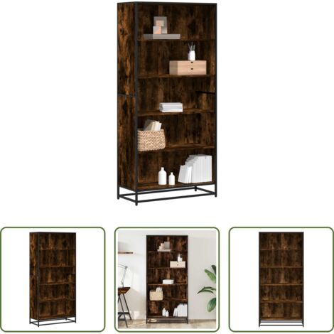 Libreria in metallo -  Libreria Rovere Fumo 80,5x35x170,5 cm in Truciolato