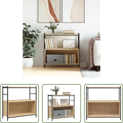 Libreria in metallo -  Libreria Rovere Sonoma 80x30x78,5 cm Legno Multistrato e Ferro