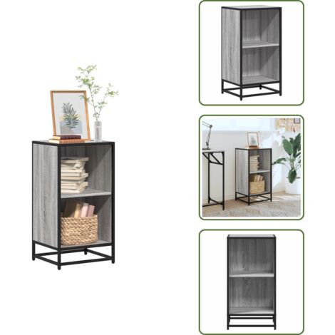 Libreria in metallo - vidaXL Libreria Grigio Sonoma 40x35x76 cm in Legno Multistrato - Libreria con ripiani