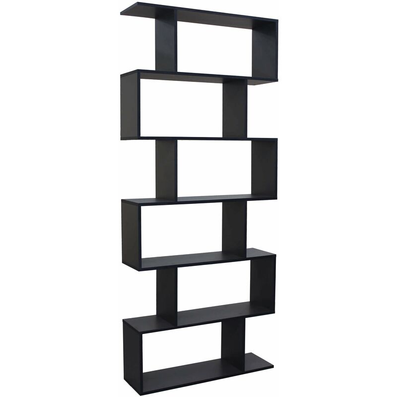 Libreria in nobilitato bilaminato a 6 ripiani Linea Elegance - Black