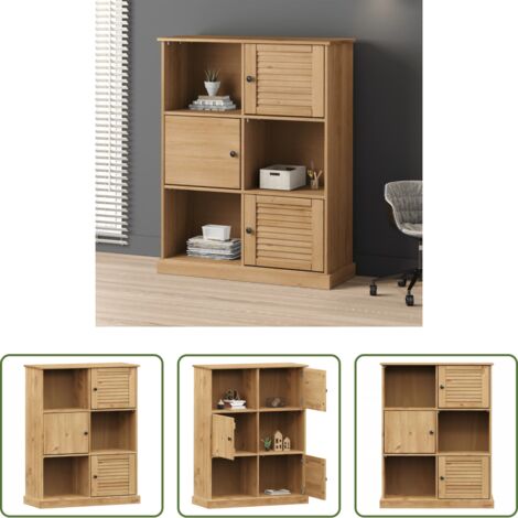 Libreria in pino -  Libreria VIGO 90x35x114,5 cm in Legno Massello di Pino