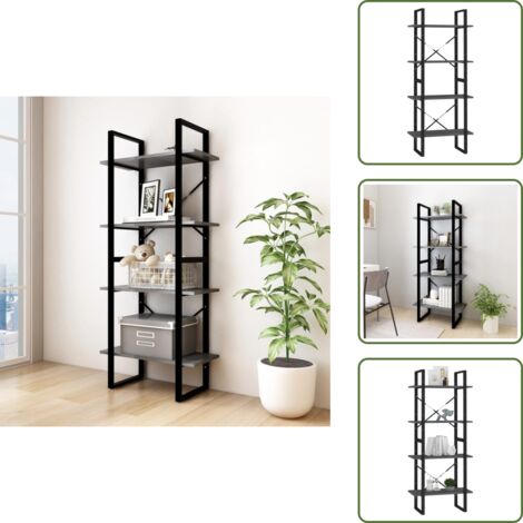 Libreria in pino - vidaXL Libreria a 4 Ripiani Grigia 60x30x140 cm in Massello di Pino -