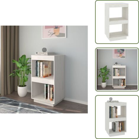 Libreria in pino - vidaXL Libreria Bianca 40x35x71 cm in Legno Massello di Pino -