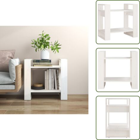 Libreria in pino - vidaXL Libreria/Divisorio Bianco 60x35x57 cm in Legno Massello di Pino -
