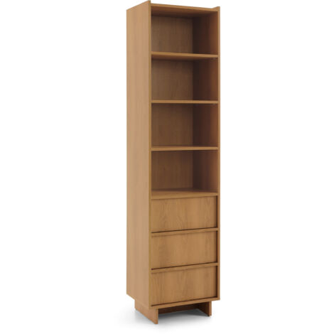 Libreria in rovere color caramello, 50 x 201 x 39 cm
