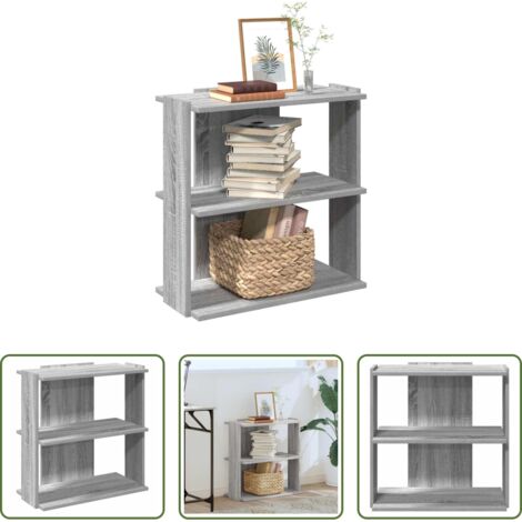Libreria in truciolato -  Libreria a 3 Ripiani Grigio Sonoma 60x30x60cm Legno Multistrato