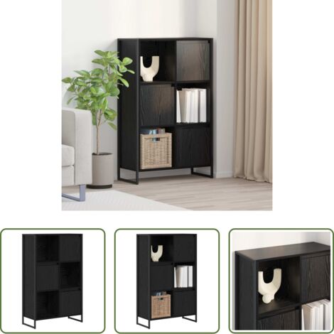 Libreria industriale -  Armadio per Libri Rovere Nero 68 x 30 x 108.5 cm