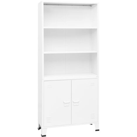 Libreria Industriale Bianca 80x32x180 cm in Acciaio vidaXL