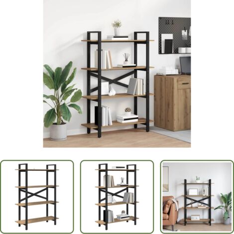 Libreria industriale -  Libreria Rovere artigianale 100 x 33,5 x 140 cm