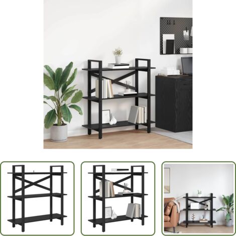 Libreria industriale -  Libreria Rovere Nero 100 x 33,5 x 102 cm Legno multistrato